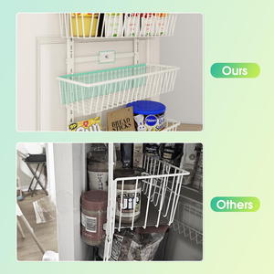 9 Tier 2 in 1 <b>Wall</b> Mount & <b>Hanging</b> Spice Rack Adjustable Deep Basket Heavy-Duty Seasoning <b>Storage</b> Over the Door Pantry Organizer - Product Image 2