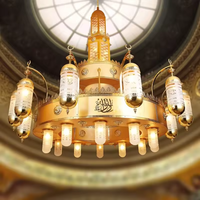 Lustre islamique en laiton doré pour mosquée, éclairage personnalisé pour grands projets, lampe suspendue pour église