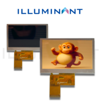 شاشة عرض TFT-LCD مقاس 4.3 بوصة بدقة 800×480 وسطوع 500 شمعة/م2، واجهة RGB مع وصلة FPC، تعمل بدرجة حرارة -20 إلى 70 درجة مئوية، وحدة عرض مخصصة مع إضاءة خلفية LED