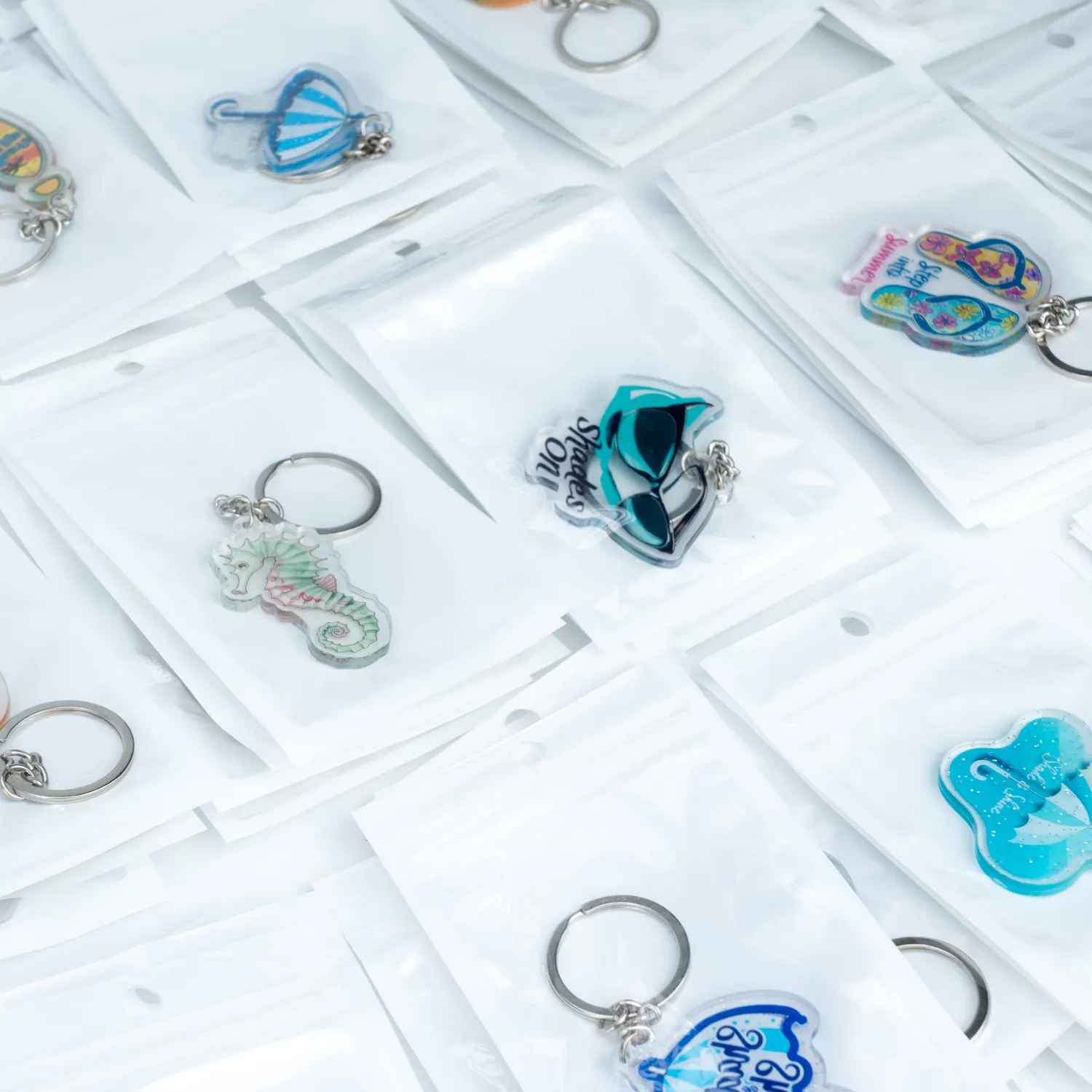 Custom Acrylic Keychains A Creative Summer Series Gift for Friends Yakelike creates acrylic transparent keychains with charm