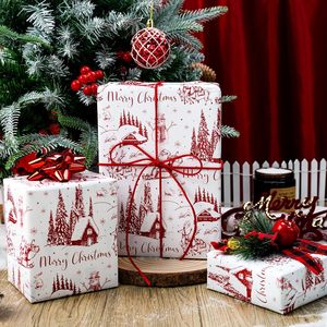 Vintage Christmas Wrapping <b>Paper</b> <b>Red</b> Classic Santa Deer Design 46.8 Square Feet Gift Craft Recyclable Double Side Roll - Product Image 6
