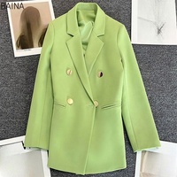Vente en gros – Nouvelle collection printemps-automne – Manteau décontracté pour femme style coréen, couleur bonbon, coupe ajustée, inspiré des célébrités d'Internet