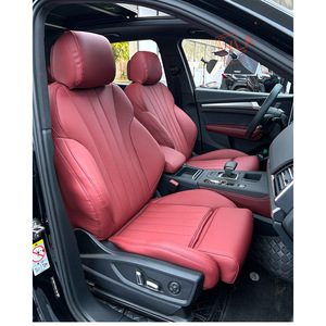 Housse de siège de <span class=keywords><strong>voiture</strong></span> universelle en PVC noir et rouge, imperméable, en cuir PU, ensemble complet pour Audi A6 C7 C6, housse de protection - Product Image 3