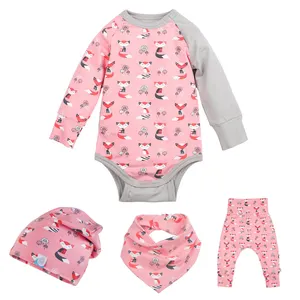 Douche Geschenken Fancy Animal Print Baby Meisje Bodysuit Set Voor Pasgeboren