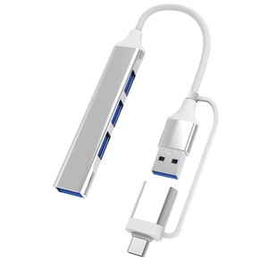Adaptateur multiport USB C Hub 2 en 1 Portable USB 3.0 aluminium Type C Hub répartiteur de données pour <span class=keywords><strong>imprimante</strong></span> pour ordinateur portable <span class=keywords><strong>Macbook</strong></span> - Product Image 1