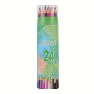 Ensemble de crayons à l'huile non solubles pour étudiants, 12/18/24/36/48 couleurs, hexagonaux, pour dessin, papeterie, fabriqués dans le Zhejiang, Chine - Product Image 4