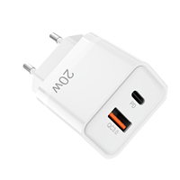 Adaptateur mural électrique à double port USB Type-C 20W PD QC3.0 à charge rapide, prise EU/US/UK/AU pour téléphone portable, montre intelligente, appareil photo