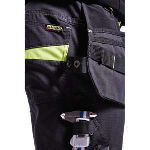 BLAKLADER - 149613309933C158 Pantalones de servicio elásticos con bolsillos para uñas Negro/Amarillo-PANTALONES DE TRABAJO EAN 7330509548578 - Product Image 5