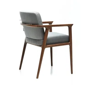 Chaises de salle à manger en bois de frêne nordique pour salon, chambre à coucher, chaise d'ordinateur avec dossier, <span class=keywords><strong>fauteuil</strong></span> de loisirs simple en tissu pour balcon et appartement - Product Image 3