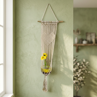 Porte-fleurs en macramé bohème en jute, support suspendu pour plantes avec design en corde pour la décoration de la maison et de Diwali