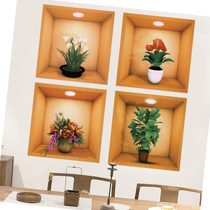 Adesivo <span class=keywords><strong>da</strong></span> <span class=keywords><strong>parete</strong></span> in vaso di fiori 3D carta <span class=keywords><strong>da</strong></span> parati con fiori decalcomanie per camera <span class=keywords><strong>da</strong></span> letto autoadesive soggiorno decorazioni murali <span class=keywords><strong>adesivi</strong></span> <span class=keywords><strong>da</strong></span> <span class=keywords><strong>parete</strong></span> - Product Image 1