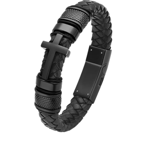 Bracelet urne commémorative croix de la foi, bijou funéraire en acier inoxydable pour cendres, souvenir pour femmes et hommes, cadeau de sympathie personnalisé - Product Image 1