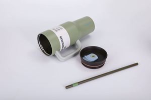 Custom Logo 40Oz Stainless Steel Tumbler Handle <b>Straw</b> Bulk Insulated Modern Travel Mug Coffee Cold <b>Drink</b> Promotional Gift - Product Image 5