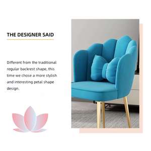 <span class=keywords><strong>Fauteuil</strong></span> Moderne en Velours en Forme de Fleur, Chaise de Loisirs <span class=keywords><strong>Confortable</strong></span> pour Hôtel, Salon, Salle à Manger, Villa, Chambre ou Utilisation Extérieure Protégée - Product Image 4