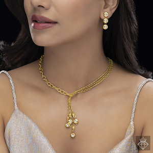 PRAO fait à la main cristal Y collier ensemble boucles d'oreilles Anti-ternissement en vrac bijoux de mode pour les fêtes des femmes fiançailles anniversaires - Product Image 1