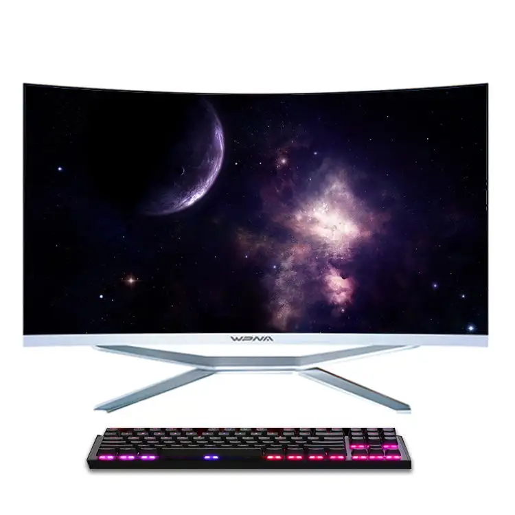 Braçadeira curvada ontai i7 16gb 512gb, 24 ''27 polegadas, ssd tudo em um pc desktop do computador, para escritório, tudo em um pc