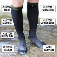 Kaos Kaki Anti Air Setinggi Lutut untuk Hiking, Camping, Olahraga Luar Ruangan, Desain Tiga Lapis Bernapas dengan Label Pribadi OEM