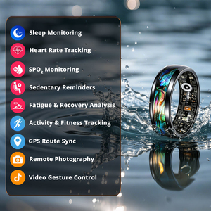 Bague connectée de luxe, tracker d'activité, mesure de l'oxygène sanguin et de la fréquence cardiaque, étanche 10 ATM pour la natation, vente en gros disponible - Product Image 2