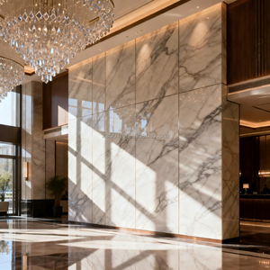 Panneaux muraux en PVC marbré modernes imperméables de 4x8 pieds pour une utilisation en extérieur et dans le salon - Product Image 2