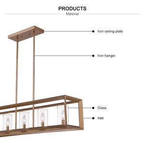 Phòng Ăn Hiện Đại Chiếu Sáng Lịch Thi Đấu Treo Gỗ Cổ Màu Sắc 5 Ánh Sáng Ánh En Fer Hòn Đảo Bếp Mặt Dây Chuyền Lồng Đèn - Product Image 3