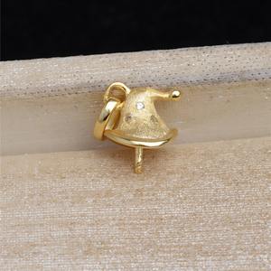 จี้รูปหมวกคริสต์มาสเงินแท้ S925 แบบด้าน ประดับมุก พร้อมฐานเปล่า 5589 สำหรับทำเครื่องประดับ DIY ขนาด 9-10 - Product Image 4