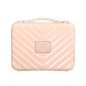 Trousse de Maquillage Qihui Noire en PVC avec Miroir et Fermeture à Verrouillage, Boîte de Rangement Cosmétique pour la Maison DX-12 - Product Image 4