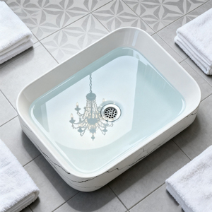 Современный дизайн, Мраморная сантехника, легко очищенная раковина, керамическая раковина для мытья рук, для дома отеля, ванной, столешницей, ваза - Product Image 3