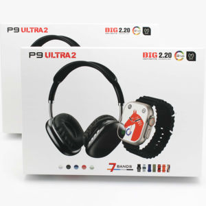 Reloj Inteligente P9 Ultra 2 7 en 1 con Auriculares TWS para Llamadas, Monitor de Frecuencia Cardíaca/Presión Arterial, 5 Correas de Silicona, Cable de Carga, IP65, Android - Product Image 1