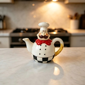 <span class=keywords><strong>Cuchillo</strong></span> de Cocina de Acero Inoxidable con Mango de Figura de Chef, Diseño a Cuadros con Lazo Rojo, Vajilla al por Mayor, Regalo a Granel - Product Image 6