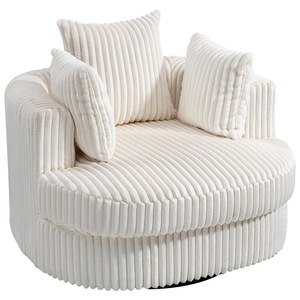 Nuovo Arrivo Poltrona Girevole Accent Jumbo <span class=keywords><strong>di</strong></span> Lusso Bianca Grande Poltrona Cuddle <span class=keywords><strong>per</strong></span> Casa <span class=keywords><strong>per</strong></span> <span class=keywords><strong>Soggiorno</strong></span> Stile <span class=keywords><strong>Design</strong></span> Moderno in Tessuto - Product Image 1