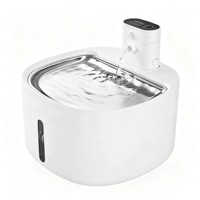 Fontaine à eau sans fil pour animaux de compagnie la plus vendue, distributeur d'eau en ABS et acier inoxydable 304, 2,6 L, rechargeable, pour chat et chien, usage intérieur