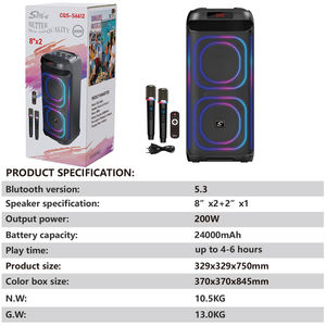 Enceinte audio portable CQS-S6612 avec éclairage RGB <span class=keywords><strong>pour</strong></span> home cinéma et fêtes en extérieur - Product Image 6