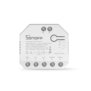 Sonoff DUALR3 2 Gang Dual Relaismodule Diy Mini Smart Switch Power Metering Control Via Ewelink App Alexa Google Smart thuis