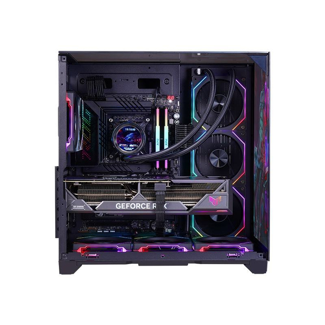 Gaming PC Tower Case ATX Mid Tower Computer Case with RGB Fans Tempered Glass High Airflow Design