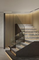 Escalier en pierre frittée d'intérieur YD STONE, design de boîtier, antidérapant, marches d'escalier en marbre blanc moderne