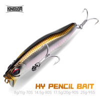 Leurre de pêche Kingdom Wholesale Pencil, 70 mm/11 g, longue portée, leurre de pêche en plastique dur coulant pour la pêche au bar en eau douce