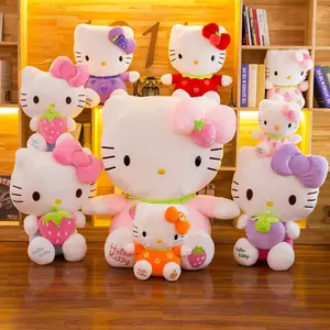 Nuovo arrivo frutta gatto farcito peluche creativo fragola mirtillo uva cartone animato ciao KT morbido regalo per bambini