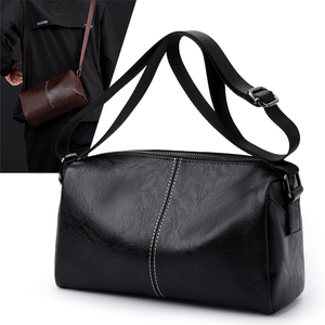 Sac de messager diagonal de grande capacité de Style d'affaires pour hommes Design simple avec accessoire de tenue quotidienne à la mode en tissu PU - Product Image 1