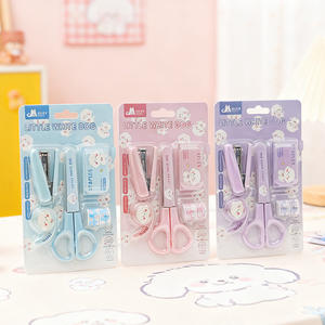 Juego de Papelería Metálico de 6 Piezas con Diseño de Perro Adorable (24 Piezas/Caja), Artículos Escolares con Temática de Dibujos Animados, Incluye <span class=keywords><strong>Grapadora</strong></span> Resistente y Cinta Adhesiva - Product Image 1