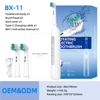 Brosse à dents électrique rotative rose, 3 modes, étanche IPX7, rechargeable par USB, poils moyens, en plastique, pour adultes