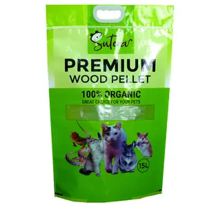 Buon prezzo vendita calda stampa personalizzata laminato PP tessuto sacchetto di cibo animale con apertura portatile