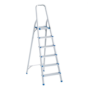 Scala in alluminio a 6 gradini 139 cm per uso domestico con impugnatura di sicurezza - Product Image 2