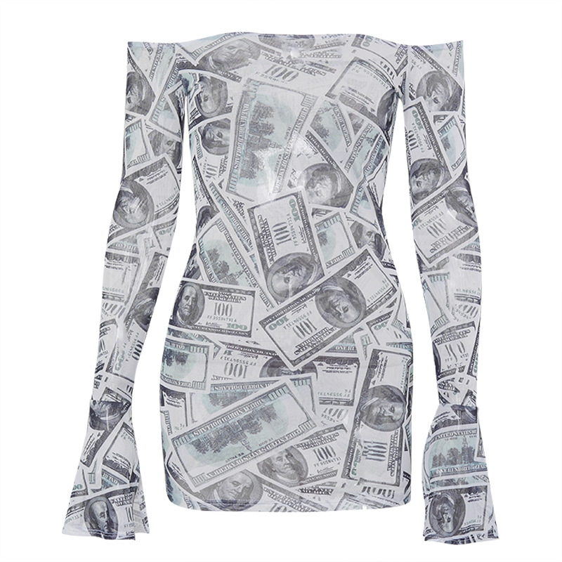 Trendy Money USD Print Flare Sleeve Sexy Off The Shoulder Mini Dress for Women Mesh Bodycon Club Dresses| Alibaba.com Trendy Money USD Print Flare Sleeve Sexy Off The Shoulder Mini Dress for Women Mesh Bodycon Club Dresses| Alibaba.com