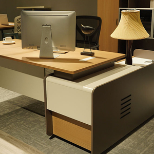 <span class=keywords><strong>Bureau</strong></span> de direction moderne et minimaliste en bois avec tiroirs et pieds métalliques – Mobilier de <span class=keywords><strong>bureau</strong></span> - Product Image 3