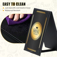 Porte-menu en cuir de qualité supérieure, personnalisable avec logo, format A4 A5, pour restaurant, bar, cocktail, hôtel, restauration, présentation de page unique sur table