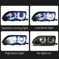 Phares de Voiture pour BMW Série 3 E46 2001-2004 avec Lampes LED Feux de Jour Clignotants Dynamiques Accessoires Auto