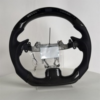 عجلة قيادة من ألياف الكربون مع إضاءة LED لسيارات إنفينيتي Q50 و350z و370z وG37 وG35، عجلة قيادة من ألياف الكربون المطروقة