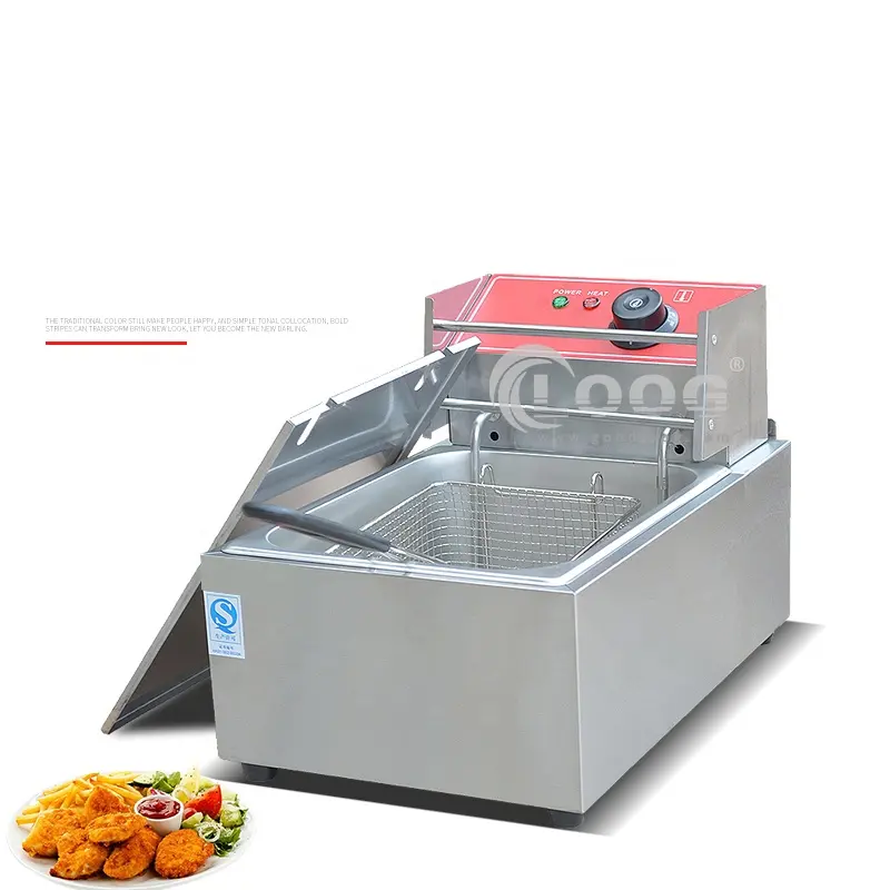 Fritadeira elétrica de equipamento de cozinha por atacado, fritadeira de batatas fritas, fritadeira elétrica de tanque único