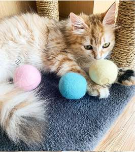 Interaktiver Ball Smart Cat <span class=keywords><strong>Toys</strong></span> Plüsch Elektrische Katzenminze Training Spielzeug Kätzchen Touch Sounding Pet Produkt Quietschen Spielzeug ball