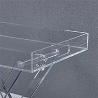 Table basse pliante moderne en acrylique écologique, transparente et portable, personnalisable, pour canapé ou table d'appoint de chevet